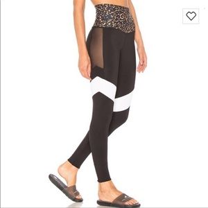 Beach riot leopard cuff mesh leggings